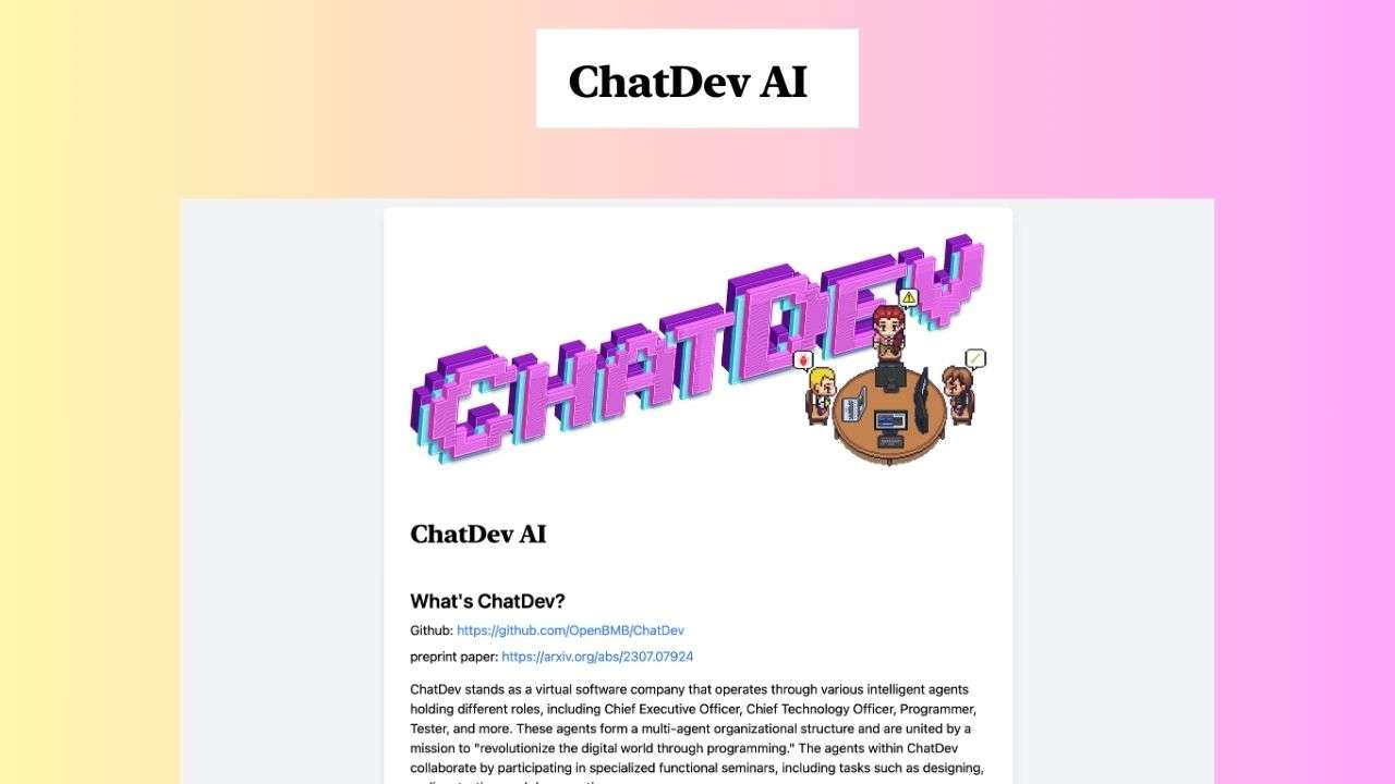 Chatdev AI - Review, Features, Pricing & Alternatives