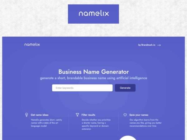 Namelix - review, features, pricing and alternatives