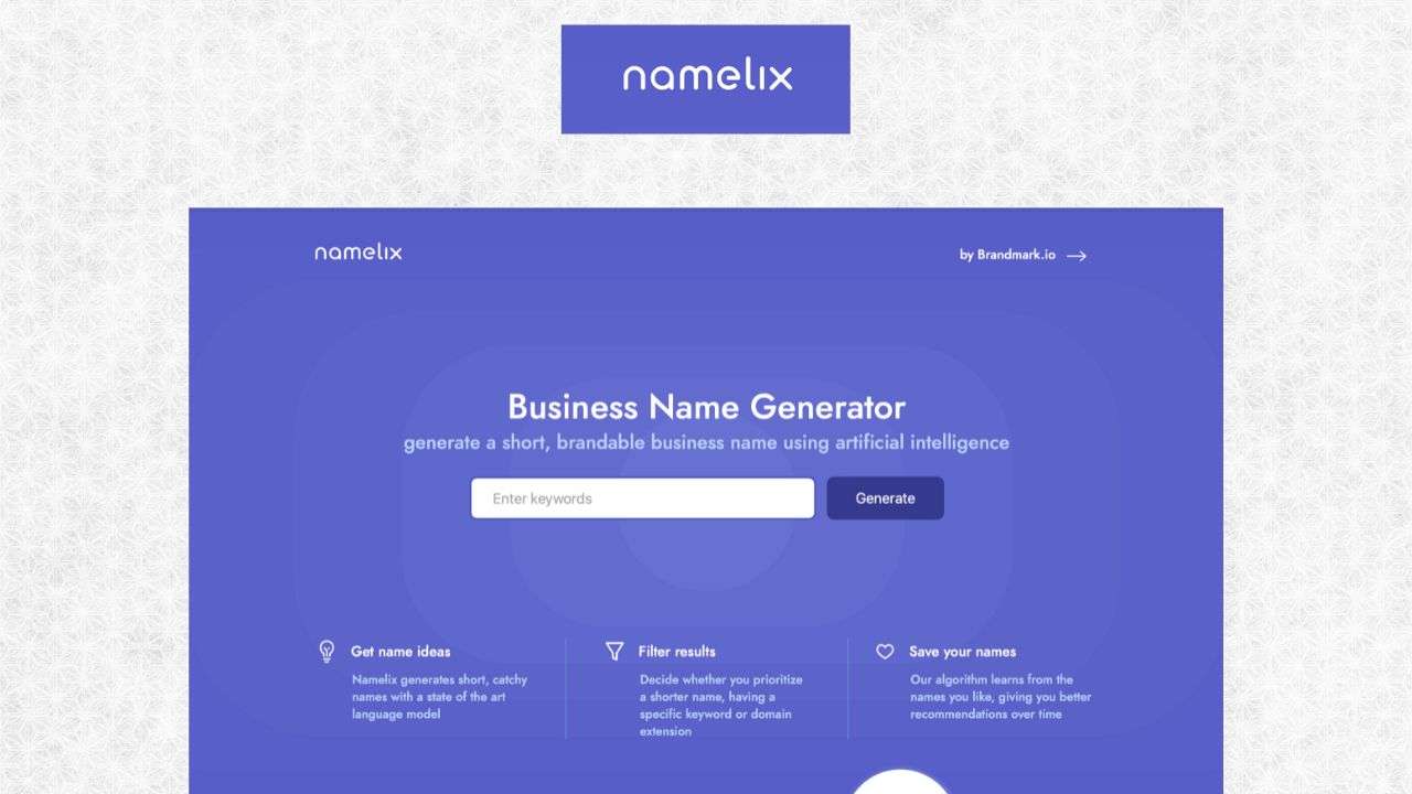 Namelix - review, features, pricing and alternatives