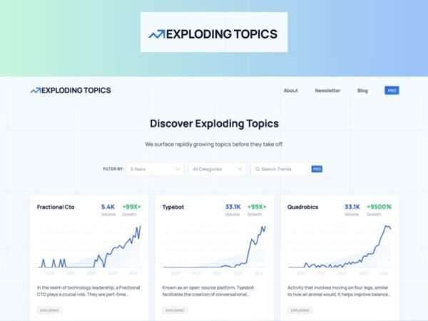 Exploding Topics- Review, Features, Pricing & Alternatives