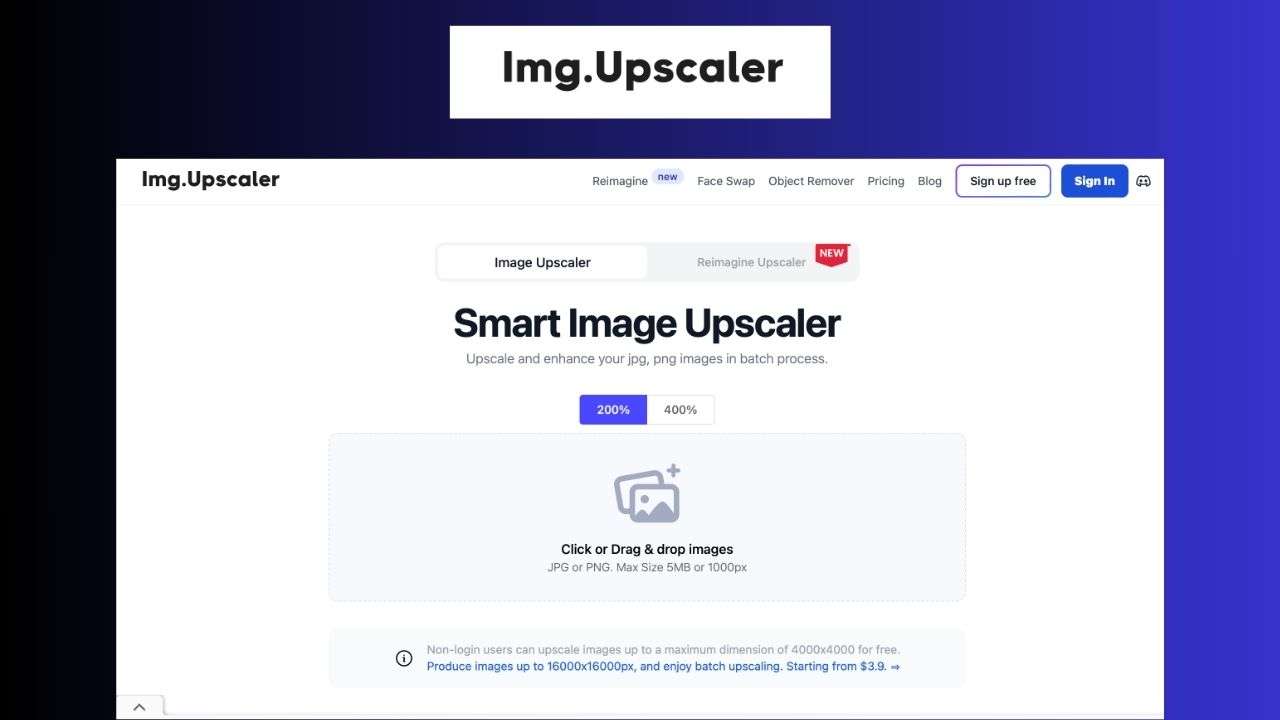 IMG Upscaler review, features, pricing and alternatives