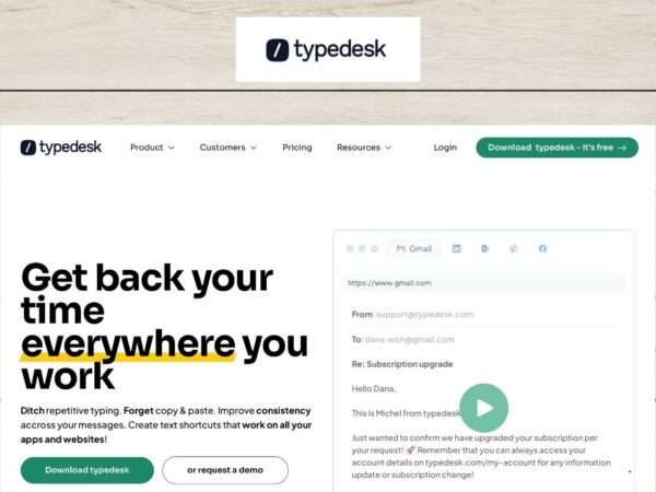 typedesk review, features pricing and alternatives